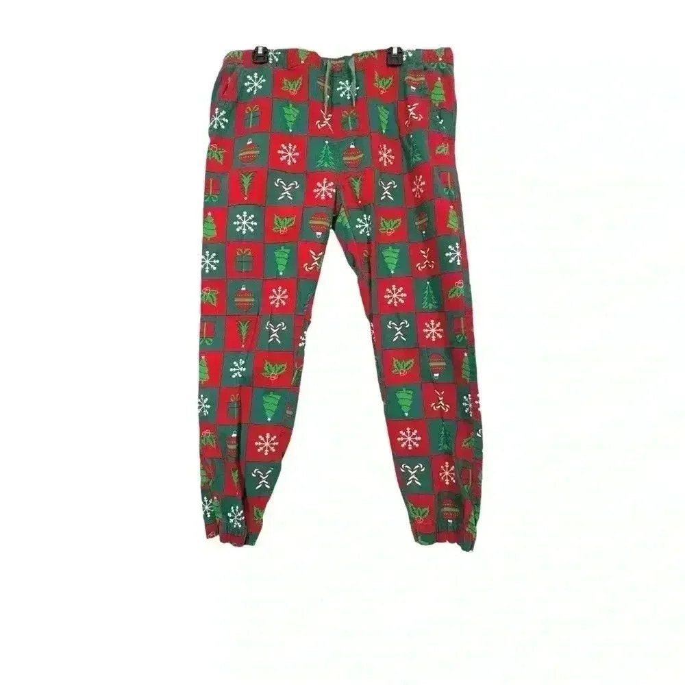Iron Co. Christmas Holiday Jogger Pants Men’s Large Tapered
